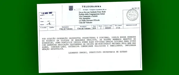 Bênção Apostólica do Santo Padre