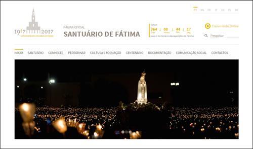 Página oficial do Santuário de Fátima permite seguir as celebrações em tempo real 1.jpg Página oficial do Santuário de Fátima permite seguir as celebrações em tempo real 1.jpg