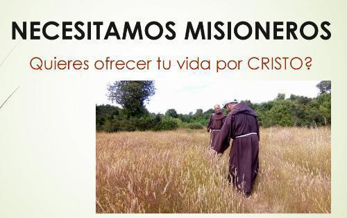 Franciscanos Menores buscam missionários que desejam oferecer sua vida a Cristo.jpg Franciscanos Menores buscam missionários que desejam oferecer sua vida a Cristo.jpg