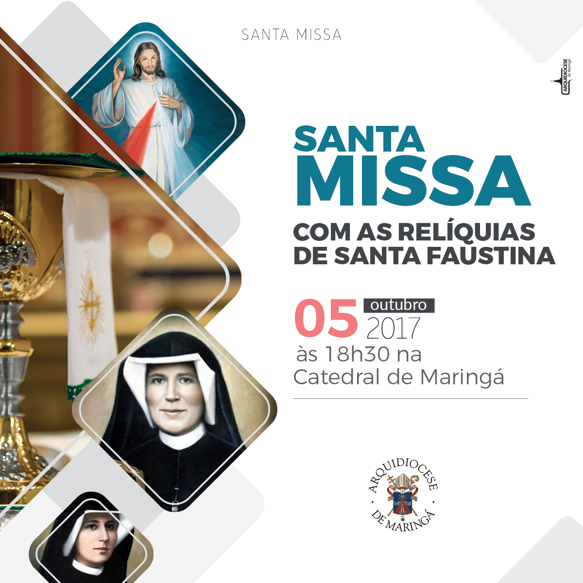 Relíquia de primeiro grau de Santa Faustina Kowalska visita Maringá (PR).png