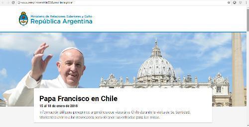 Site oferece ajuda aos argentinos que irão ao Chile por ocasião da visita do Papa.jpg